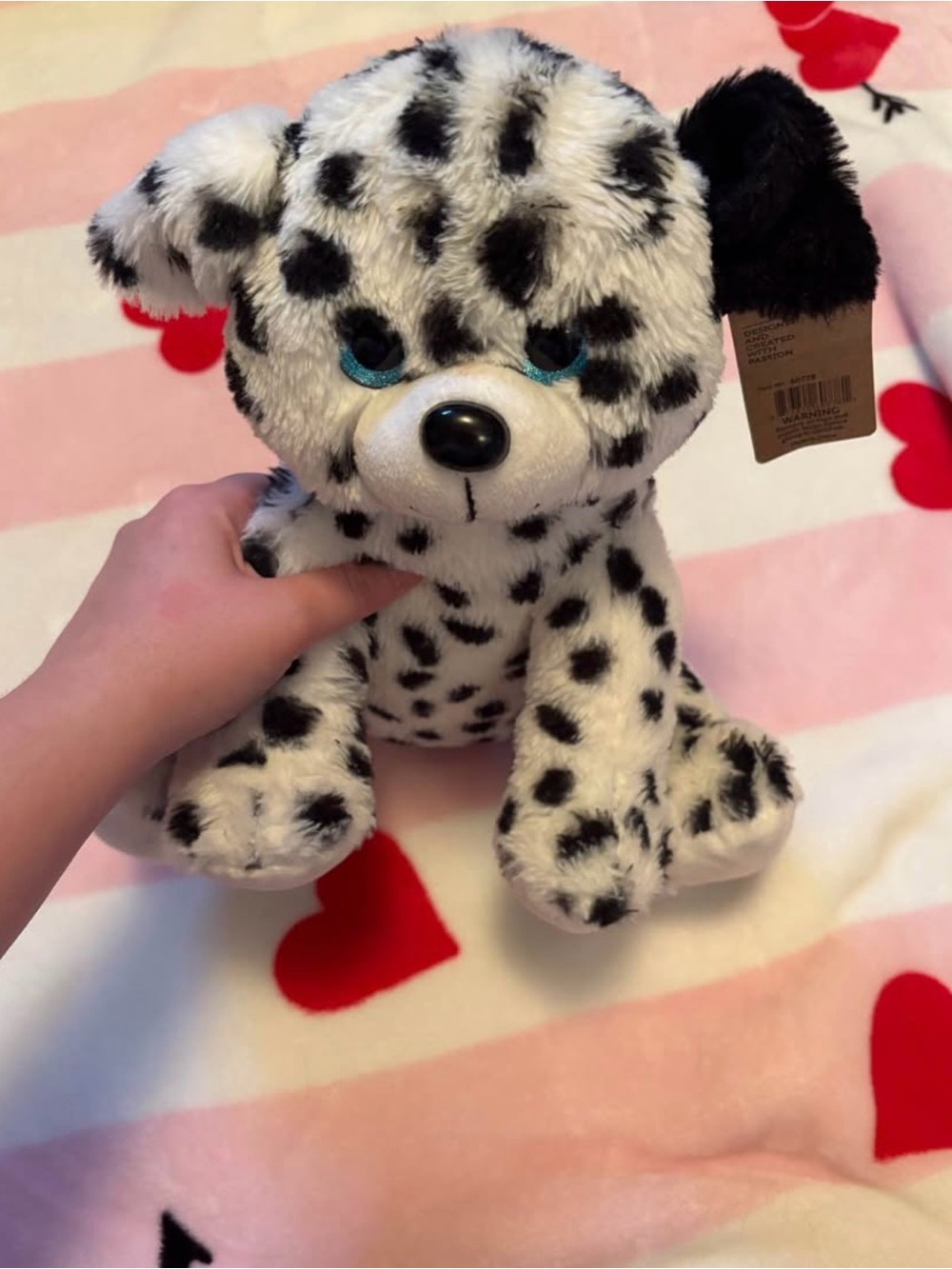 Plush Dalmatian Dog Toy - White & Black -